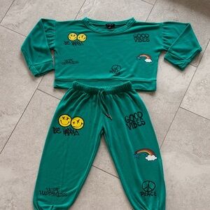 Flowers by Zoe Green Good Vibes Sweat suit set  sz 6x